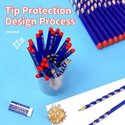 Professional 2B HB Wooden Pencil for Students Exam Drawing Sketching Corrective Grip Grooved Hole Ergonomic Wood Pencils Office School Stationery