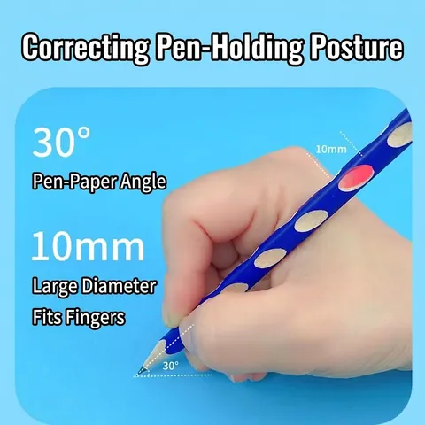 Ergonomic Posture Correction Wood Pencil HB 2B Graphite Drawing Sketching Pencils Blue Hole Design For Student Kids School Stationery