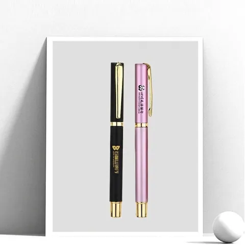 Luxury Business Metal Texture Gel Pen 0.5mm Black Ink Signature Pen For Office School Stationery Writing Supplies Gift