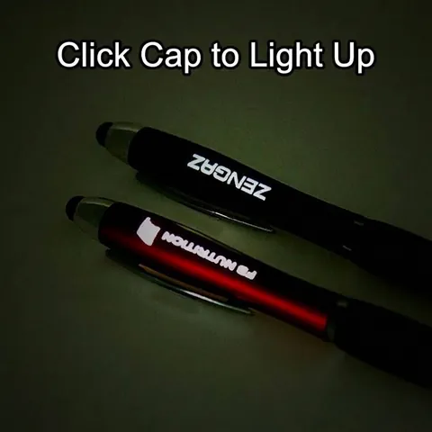 Multi-Functional LED Light Ballpoint Pen With Stylus Touch Tip 1.0 Black Ink Retractable Creative Plastic Office School Writing Pen Gift