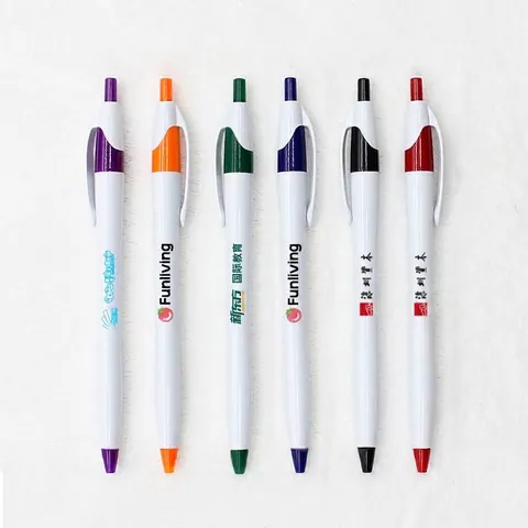 Bolígrafo Retráctil de Barril Delgado Tinta Negra de Secado Rápido Escritura Suave Papelería de Oficina Escuela Bolígrafo Con Acentos de Color