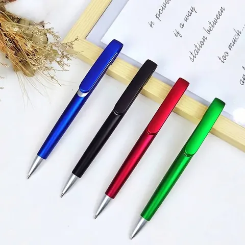 Modern Retractable Ballpoint Pen Large Clip Plastic Shell Spray Paint Finish 1.0mm Bullet Tip For Office School Stationery