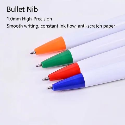 Retractable Plastic Ballpoint Pen 1.0mm Bullet Tip Wide Clip Multicolor Office School Stationery Advertising Gift Pen
