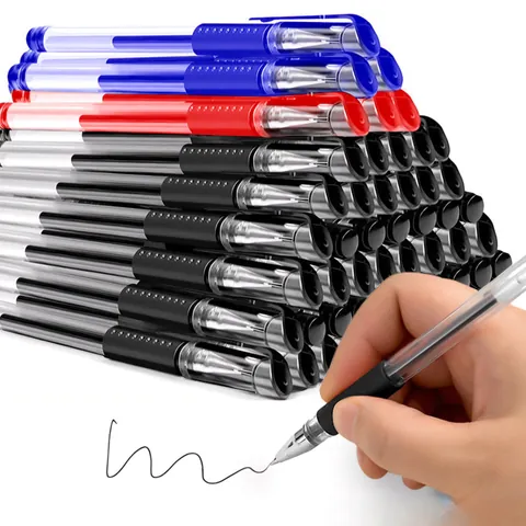Black Ink Office Gel Pen Bullet Tip Smooth Writing Transparent Plastic Shell School Student Stationery Business Signature Pens