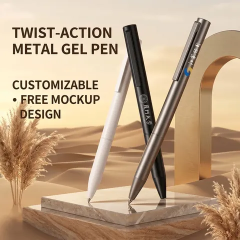Professional Business Rotating Metal Gel Pen High-end Minimalist Signature Pen For Office Meeting School Stationery Gift