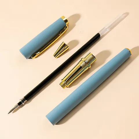 Professional Luxury Metal Gel Ink Pen High-End Business Signature Pen Minimalist Aluminum Office Writing Pen With Gold Silver Clip