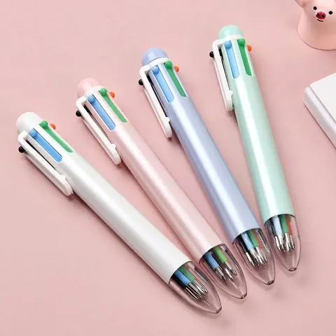 Penna a Sfera Retrattile Multicolore 6-in-1 Macaron in Plastica Estetica Cancelleria per Ufficio Scuola Forniture Regalo