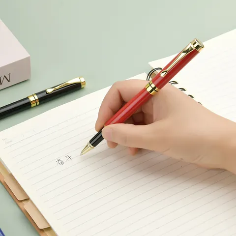 Business Metal Rollerball Pen Classic Gold Accents Signature Pen For Office School Stationery Corporate Gift Writing Pen