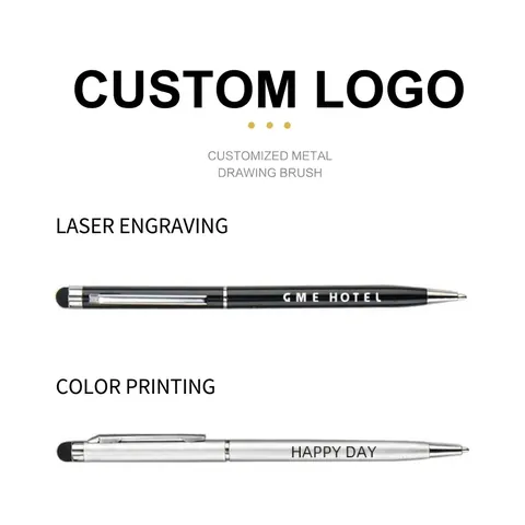 Professional Business Metal Ballpoint Pen With Stylus Tip Capacitive Touch Screen Pen Smooth Writing Office Stationery
