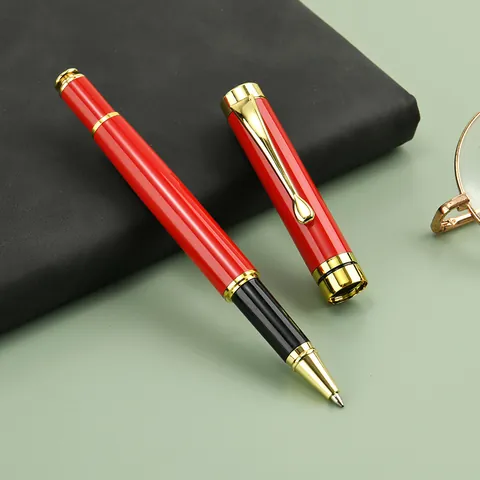 Business Metal Rollerball Pen Classic Gold Accents Signature Pen For Office School Stationery Corporate Gift Writing Pen