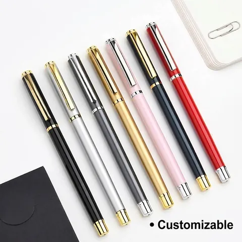 Professional Business Metal Rollerball Pen Black Ink Signing Pen Multicolor Metal Body For Office School Stationery Supplies