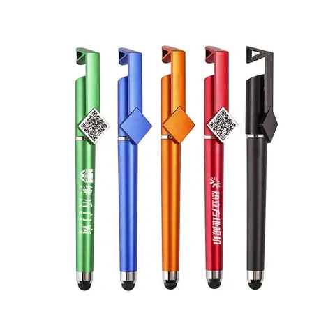 Multi-Functional Business Gel Pen 3-in-1 Touch Screen Stylus Phone Stand Fine Point Writing Pen Office Hotel School Supplies