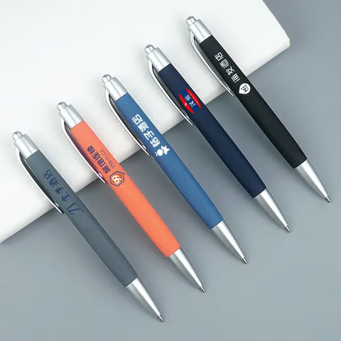 Professional Retractable Ballpoint Pen Matte Finish Metal Clip Writing Tool Office Meeting Stationery Supplies