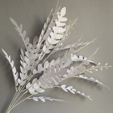 Artificial 5-Prong Locust Tree Leaves Satin Plastic Greenery For Wedding Party Home Hotel Forest Style Decorative Plant Branch