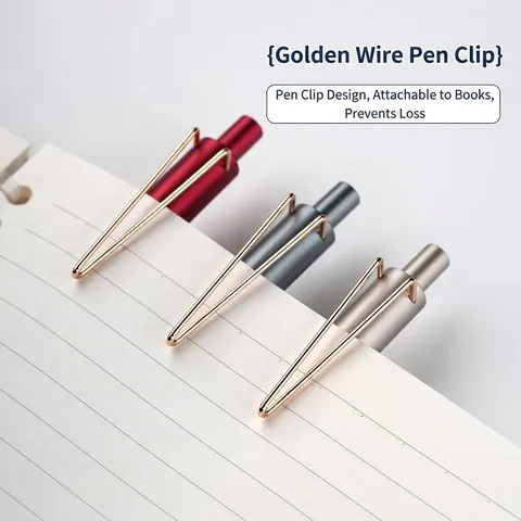 Professional Business Retractable Gel Pen With Large V-Shaped Metal Clip 0.5mm Bullet Tip Writing Signature Pen