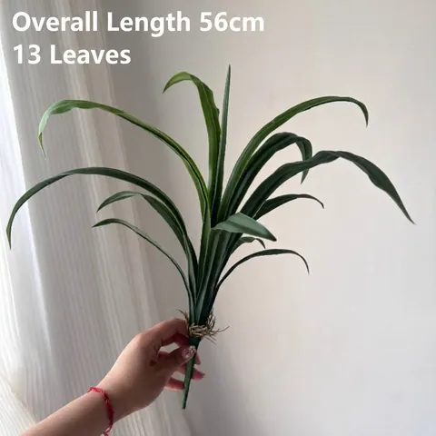 Realistic Artificial Cymbidium Phalaenopsis Leaves Soft Glue Real Touch Green Foliage For Home Floral Arrangement DIY Garden Decor