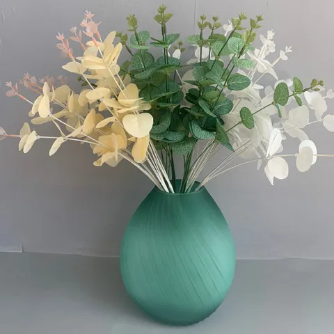 Artificial Eucalyptus Money Leaf Bouquet 16 Branches Silk Fabric Faux Greenery For Home Wedding Office Landscape Decoration