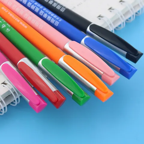 Rainbow Multi-color Gel Pen Fine Point Black Ink Plastic Writing Advertising Office School Business Stationery Gift Pen