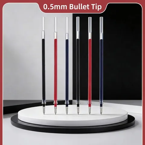 Universal Gel Pen Refills Smooth Writing German Ink Replacement Cartridges Fine Point Black Blue Red Ink For Office School