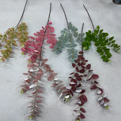 3D Printed Artificial Eucalyptus Leaves Branches Real Touch Soft PVC Fake Money Leaves For Wedding Hotel Home Decoration Greenery Stem