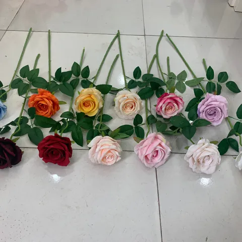 Künstliche Seidentuch Rose Einzelner Stiel Langer Zweig Kunstblumen Für Zuhause Hochzeit Party Deko Realistische Blumenarrangements