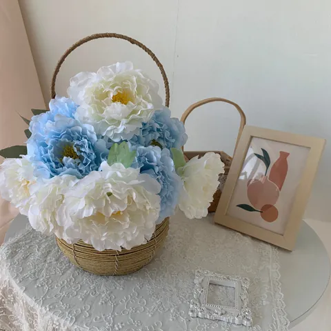 Ramo de Peonías Artificiales Realistas de Seda para Decoración de Bodas Hoteles Fiestas Hogar Arreglo Floral Estético