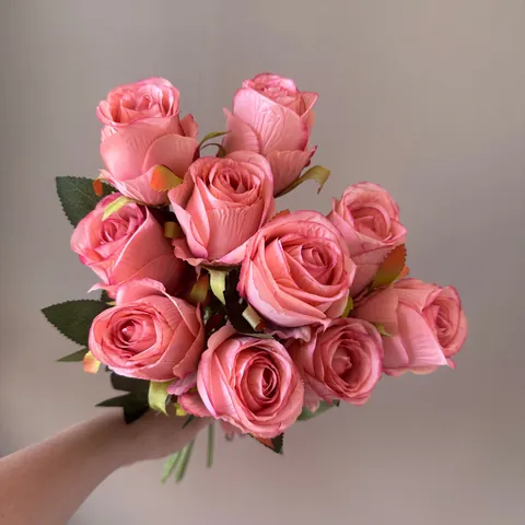 Single Stem Bulgarian Rose Simulation Silk Flower For Home Hotel Wedding Decoration Realistic Artificial Rose Fake Floral