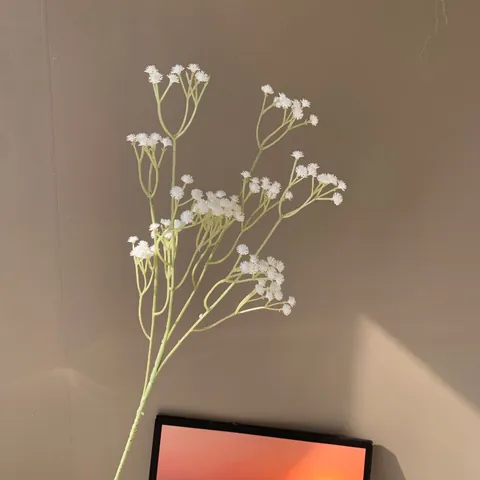Flores de Aliento de Bebé Artificiales de Plástico Pegamento Suave Bouquet de Gypsophila para Boda Hogar