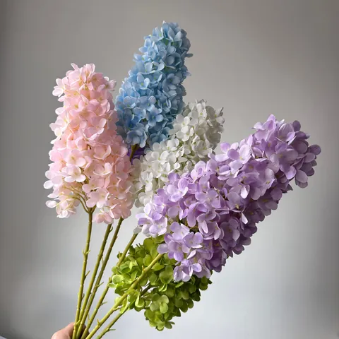 Artificial Pagoda Hydrangea Single Stem Silk Plastic Encryption Fake Flower For Wedding Home Decoration Photography Props