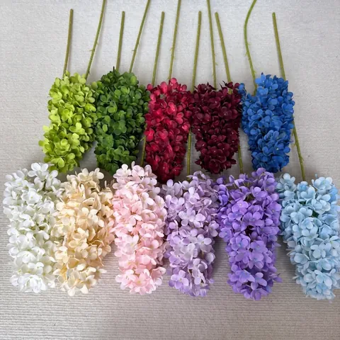 Artificial Pagoda Hydrangea Single Stem Silk Plastic Encryption Fake Flower For Wedding Home Decoration Photography Props
