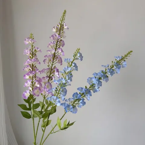 Pied-d'alouette Artificiel Style Jardin Monet Fleur En Soie Longue Tige Pour Décoration Murale Mariage Maison Hôtel