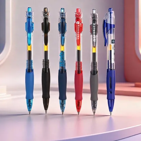 Einziehbarer Gelstift 0,5 mm Kugelspitze Kunststoffschale Glattes Schreiben Geltinte Stift Mit Gummigriff Für Büro Schule Schreibwaren