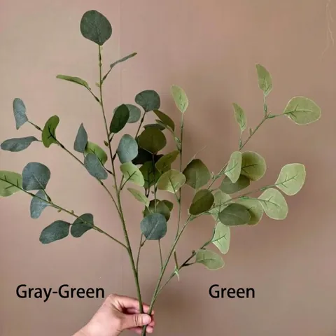 Artificial Eucalyptus Leaves Branch Nordic Forest Style Apple Leaf Stems For Home Wedding Party Decoration Satin Fabric Plastic Iron Wire Plants