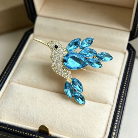 Fashion Creative Alloy Hummingbird Brooch With Colorful Rhinestone For Women Clothing Pin Accessories Wedding Banquet Jewelry