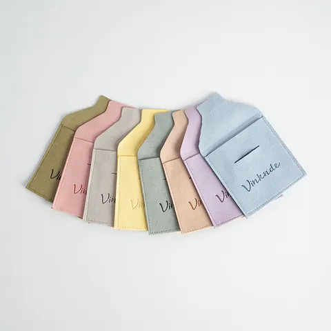 Mikrofaser Schmuckbeutel Umschlagklappe Samt Kleine Geschenktüte Für Ringe Ohrringe Halsketten Armband Organizer Aufbewahrungstasche