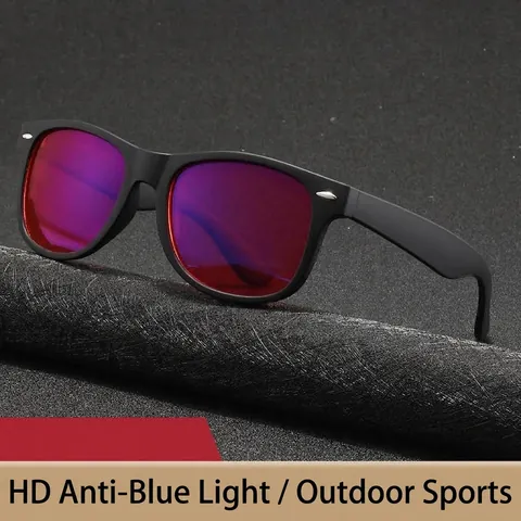 Occhiali da Sole Quadrati Retrò da Uomo Anti-Luce Blu Protezione UV400 Occhiali alla Moda per Guida Sport all'Aperto Ciclismo PC