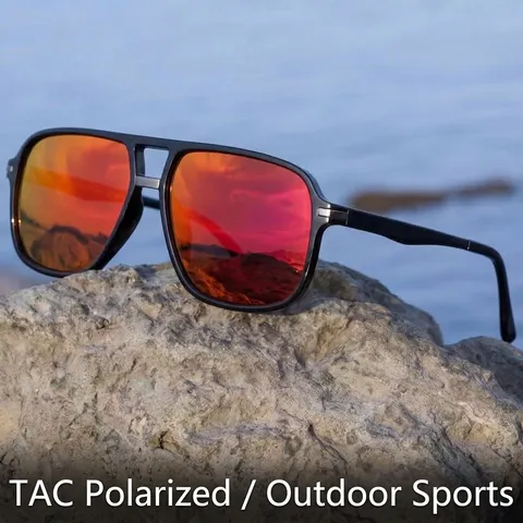 Gafas de Sol Cuadradas Polarizadas Retro para Hombres Mujeres PC TAC UV400 Conducción Deportes al Aire Libre Espejo de Moda Lentes Coloridas