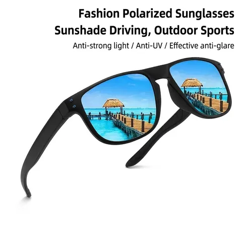Occhiali da Sole Polarizzati per Uomo Donna Protezione UV400 Sport all'Aperto Guida Occhiali Montatura PC Opaca con Rivetti TAC Lenti Specchiati