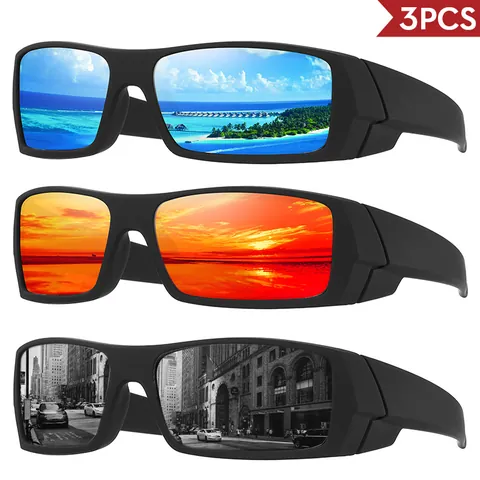 Occhiali da Sole Sportivi Polarizzati per Uomo Donna Protezione UV400 Montatura in PC Lenti TAC Sport all'Aperto Ciclismo Pesca Guida Moda
