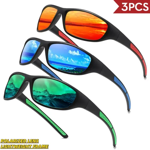 Occhiali da Sole Sportivi Polarizzati Uomo Donna Protezione UV400 Montatura PC Lenti TAC Sport all'Aperto Ciclismo Guida Pesca