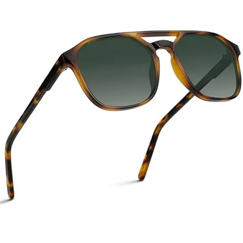 Occhiali da Sole Polarizzati alla Moda Uomo Donna Doppio Ponte Montatura Quadrata Lenti TAC Montatura PC Sport all'Aria Aperta 1017