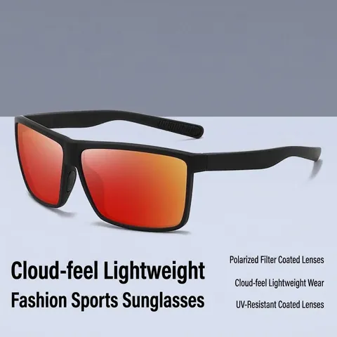 Outdoor Sports Polarized Sunglasses For Men Women Square Frame Cycling Driving Glasses UV400 Protection Mirror Coating TAC Lens Eyewear