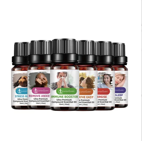 LurnaoQueen Compound Essential Oil For Aromatherapy Stress Relief Sleep Aid Anxiety Removal Pure Natural Plant Extract Body Skin Care