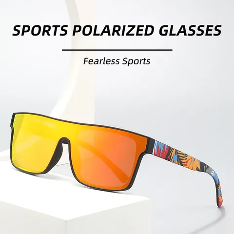 Occhiali da Sole Sportivi Oversize a Mascherina per Uomo Donna Protezione UV400 Lenti a Specchio PC Aste Stampate Retro per Ciclismo