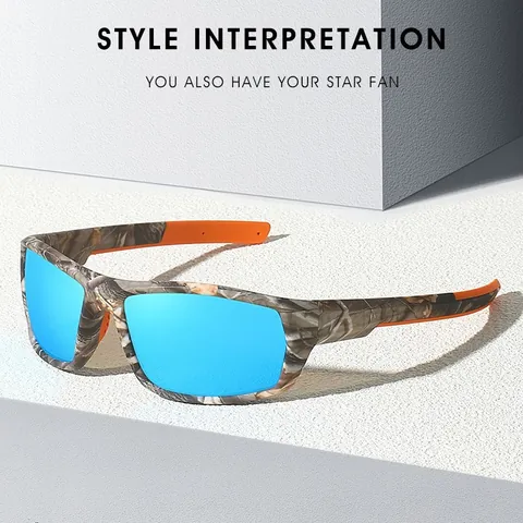 Gafas de Sol Deportivas Polarizadas para Exteriores Hombres Mujeres Camuflaje Táctico Marco Cuadrado UV400 Ciclismo Pesca Gafas de Sol Camuflaje Lentes de Espejo