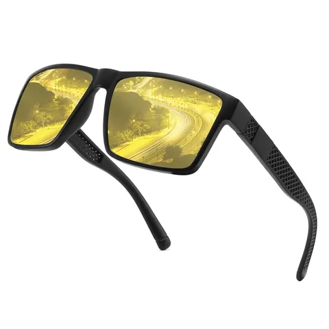 Occhiali da Sole Sportivi Polarizzati da Uomo per Ciclismo all'Aperto Guida Pesca Montatura in PC Lenti TAC UV400 Occhiali Quadrati