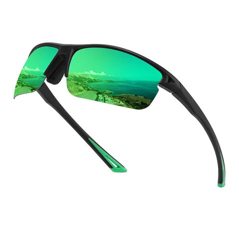 Gafas de Sol Polarizadas Deportivas para Hombre Cuadradas de Medio Marco Ciclismo Conducción UV400 Protección Exterior Pesca