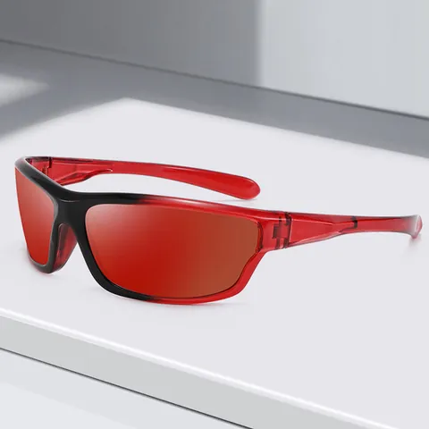 Occhiali da Sole Polarizzati Sportivi Unisex Montatura PC Lente TAC Ciclismo Quadrati per Guida Esterni Moda