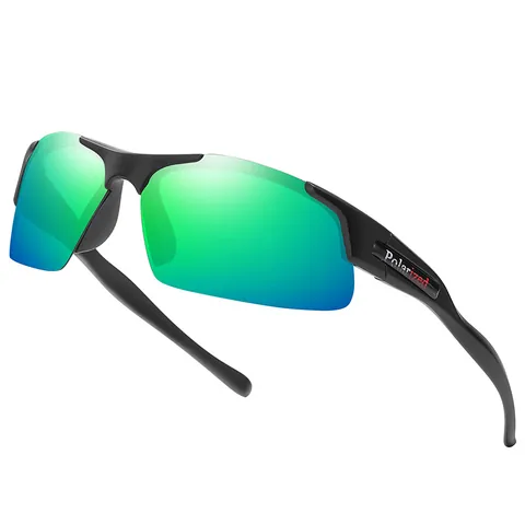 Occhiali da Sole Polarizzati Sportivi a Mezza Montatura per Uomo Donna Lenti TAC Protezione UV400 Pesca Ciclismo Guida Esterna