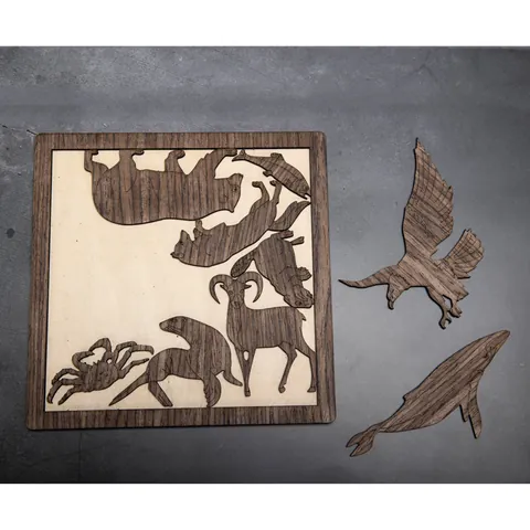 Puzzle en Bois de Haute Difficulté Forme d'Animal pour Adultes Ados Casse-tête Puzzle Chat Oiseau Lune Thème Forêt Déco Bureau Cadeau